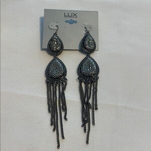 Lux Black and Silver Chain Earrings